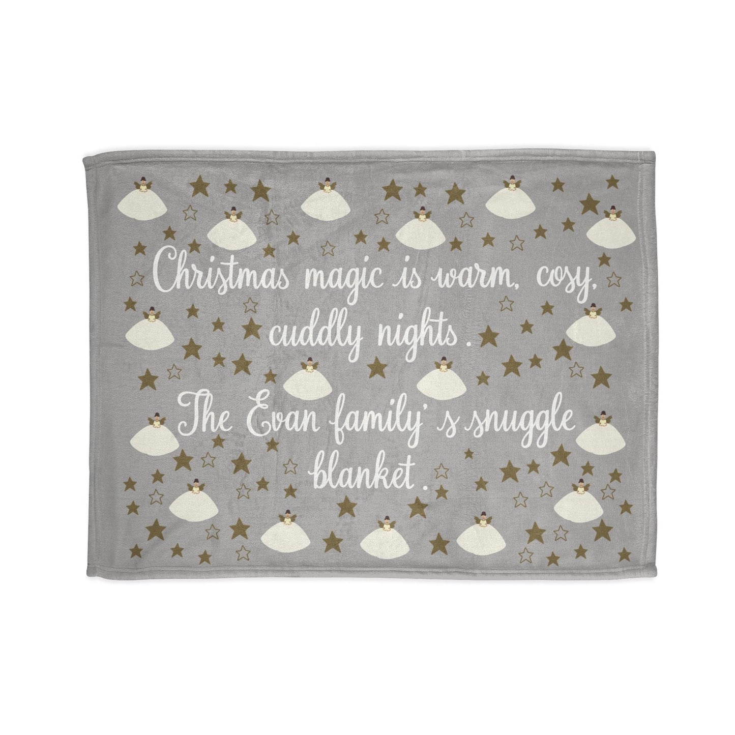 Printify Home Decor 30'' × 40'' Personalised Christmas Fairy Polyester Family Blanket