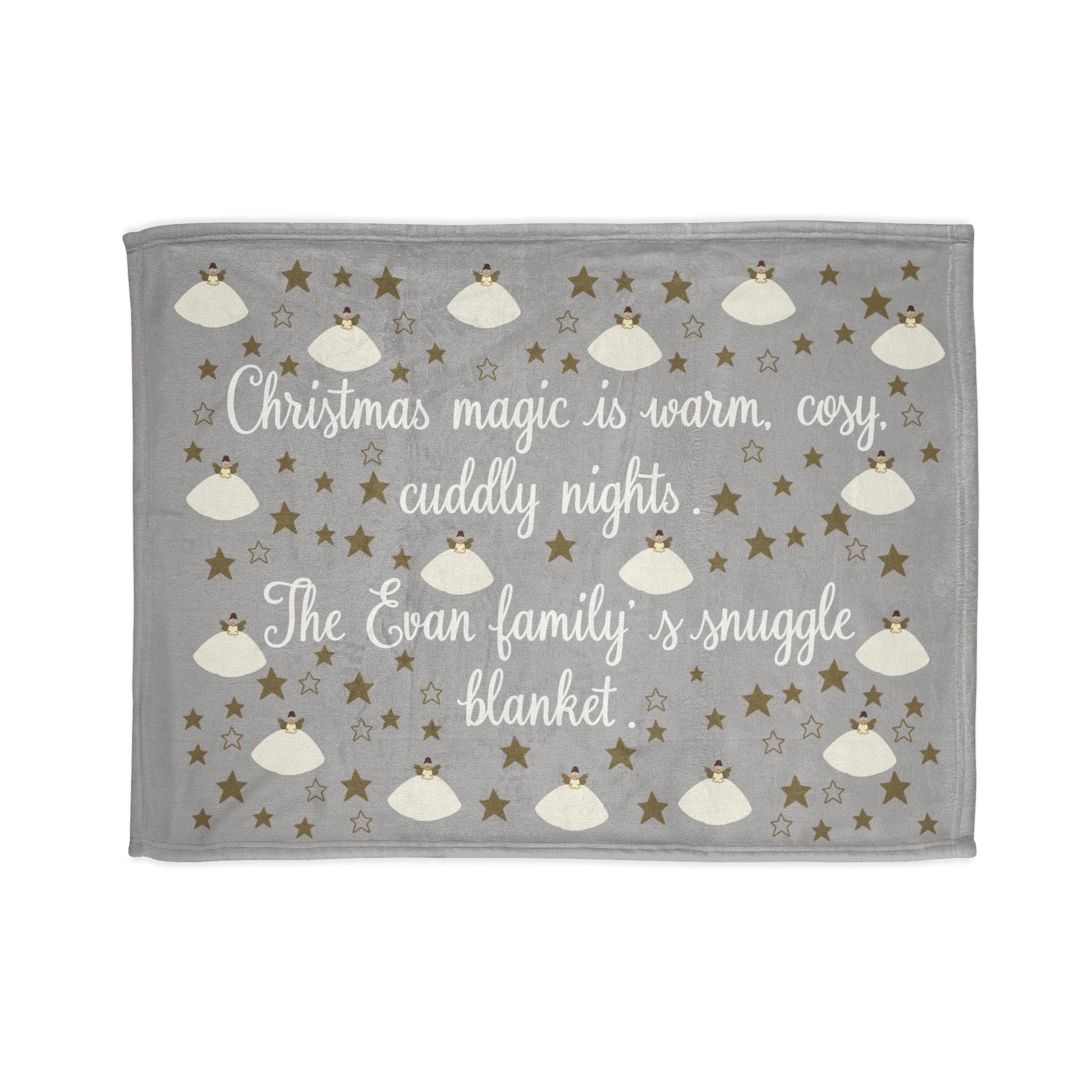 Printify Home Decor 30'' × 40'' Personalised Christmas Fairy Polyester Family Blanket