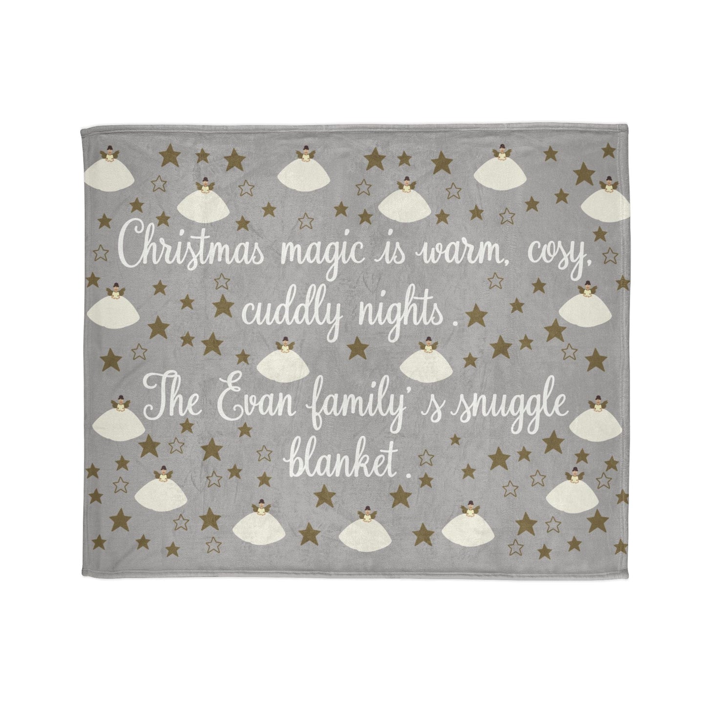 Printify Home Decor 50" × 60" Personalised Christmas Fairy Polyester Family Blanket