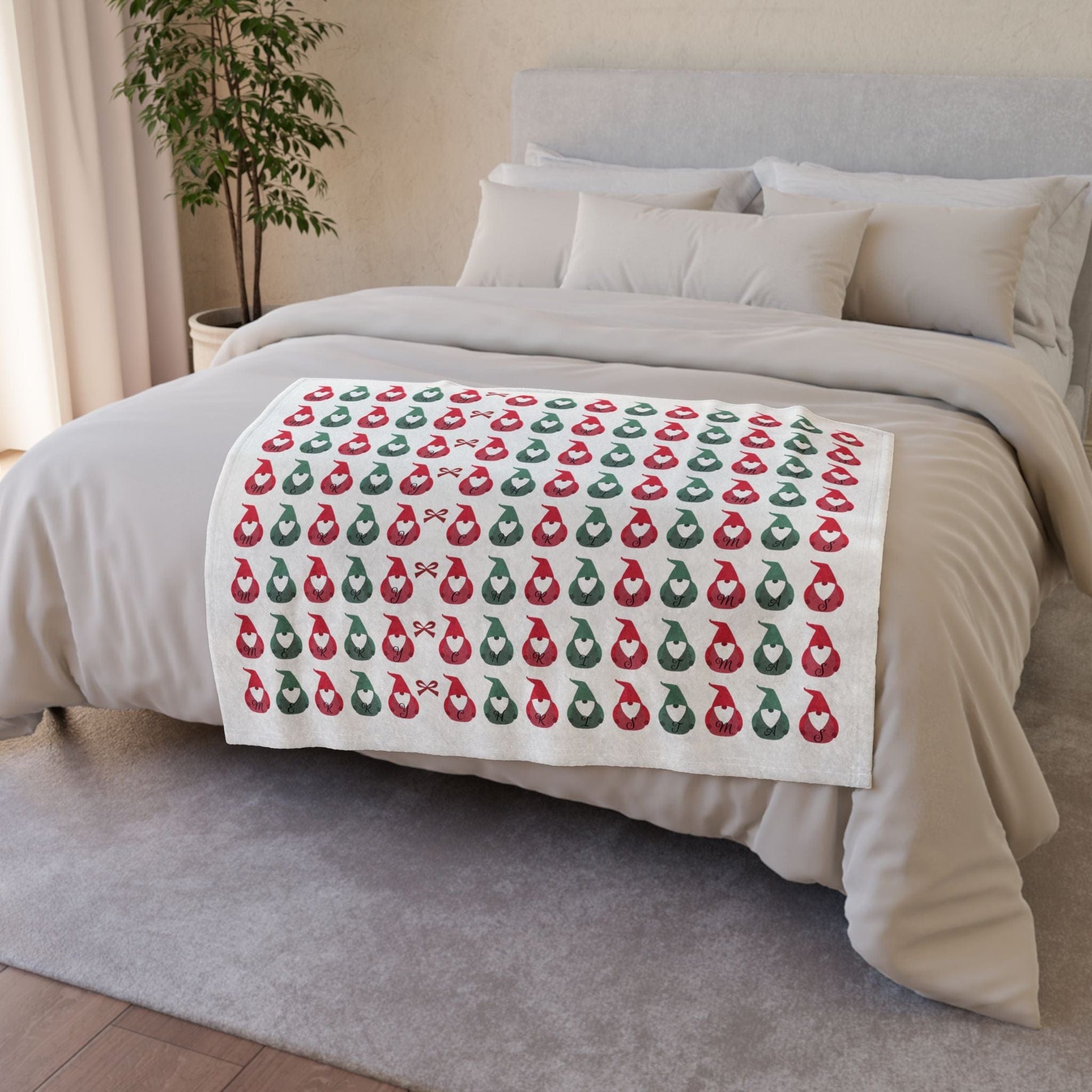 Printify Home Decor Christmas Gonk Polyester Blanket - Festive Colours