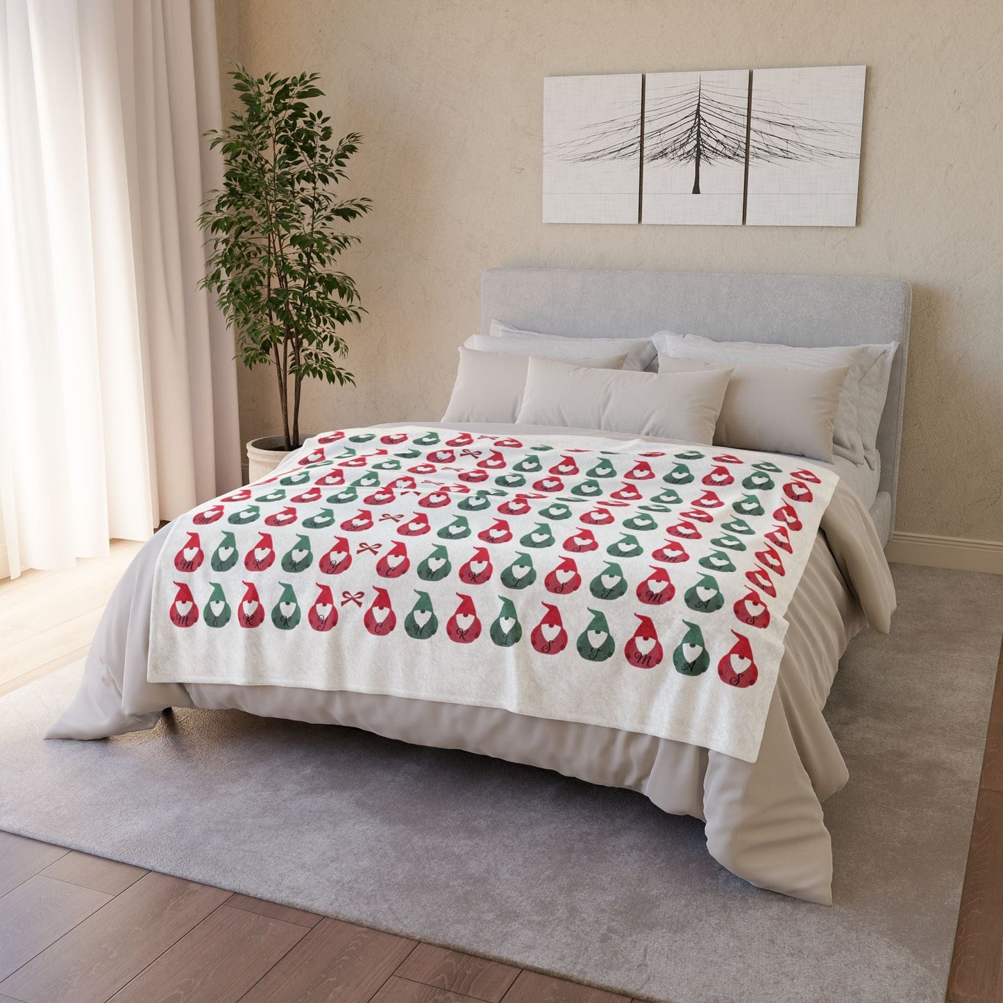 Printify Home Decor Christmas Gonk Polyester Blanket - Festive Colours