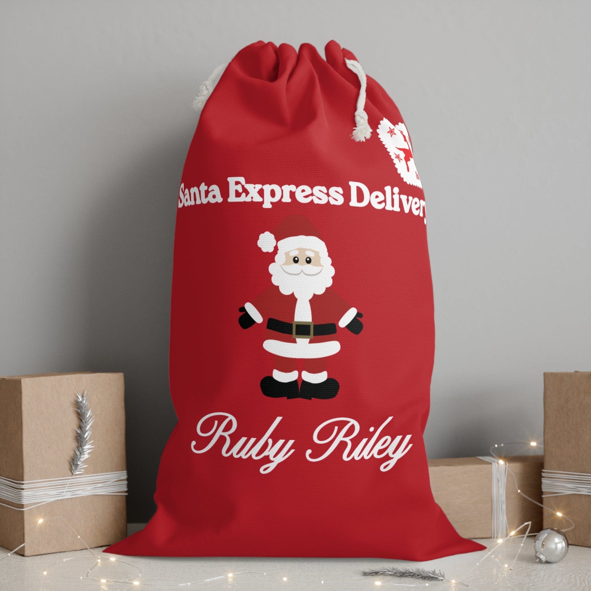 Printify Home Decor One size Personalised Christmas Santa Sack - Santa Express Delivery