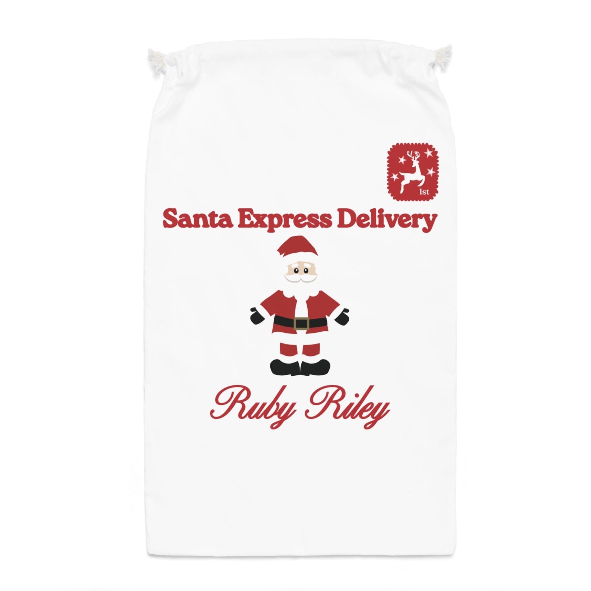 Printify Home Decor One size Personalised Christmas Santa Sack - Santa Express Delivery White