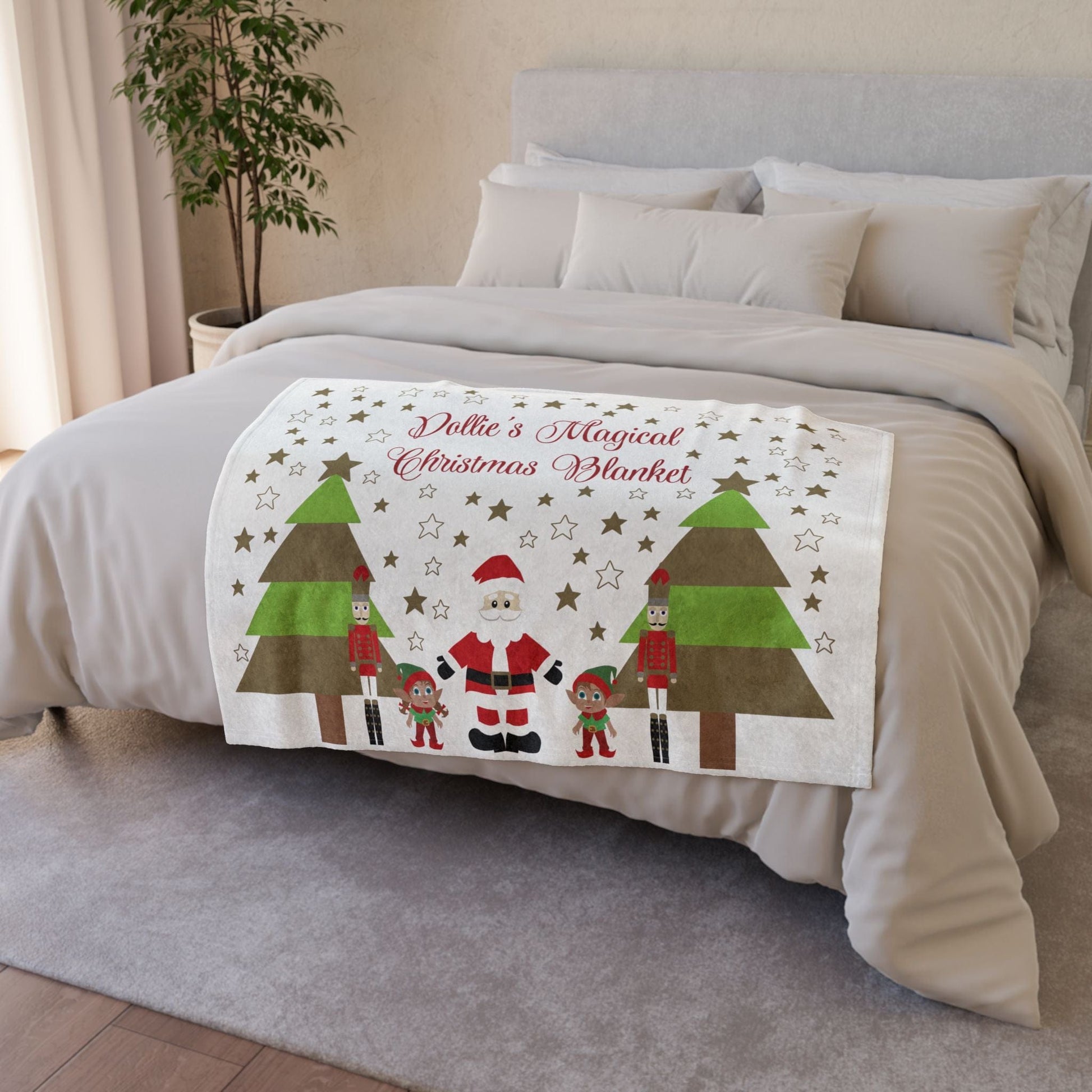 Printify Home Decor Personalised Polyester Christmas Cute Characters Blanket