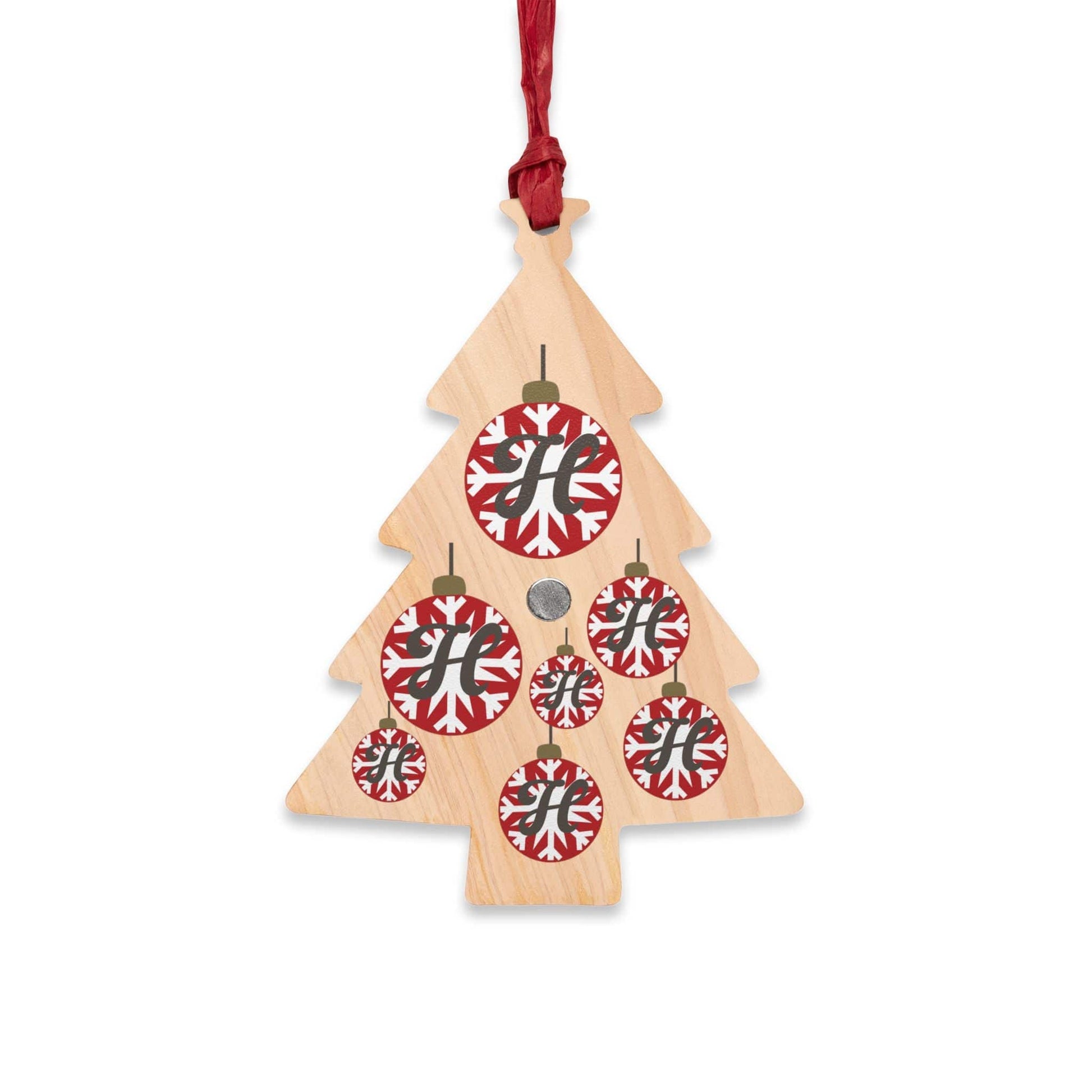 Printify Home Decor Tree / One Size Personalised Alphabet Bauble Christmas Wooden Tree Ornament