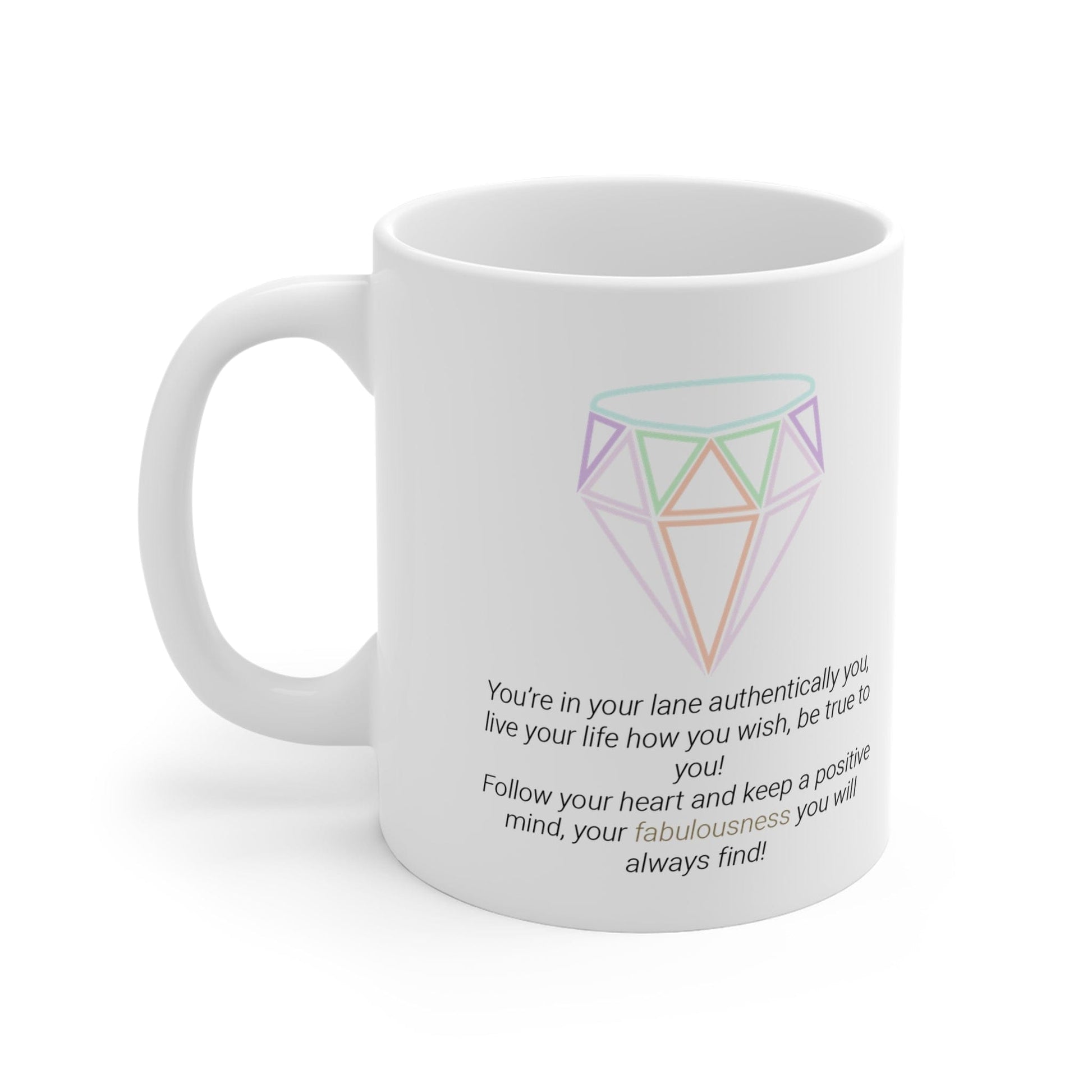 Printify Mug 11oz Fabulous Diamond Icon Mug White 11oz