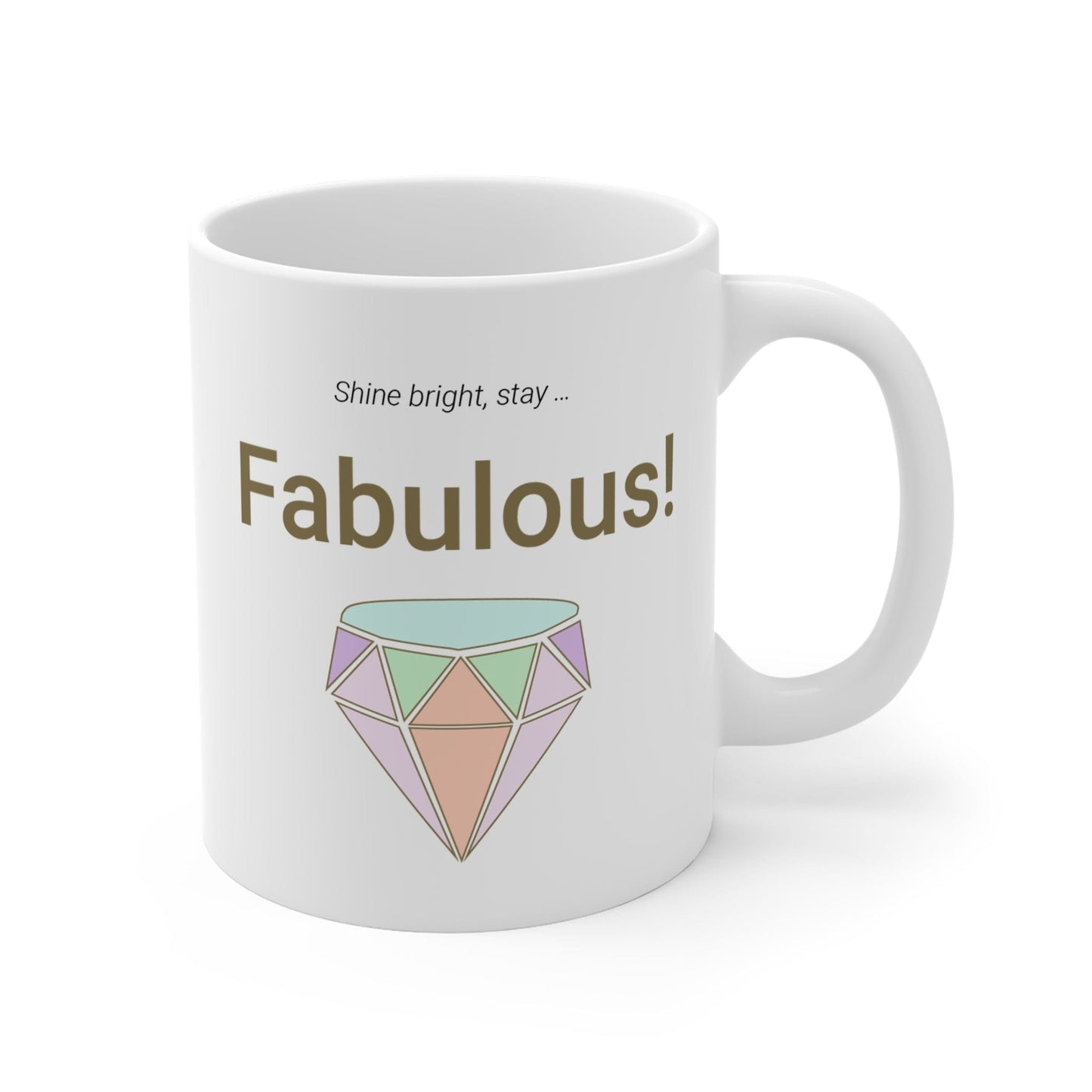 Printify Mug 11oz Fabulous Diamond Icon Mug White 11oz