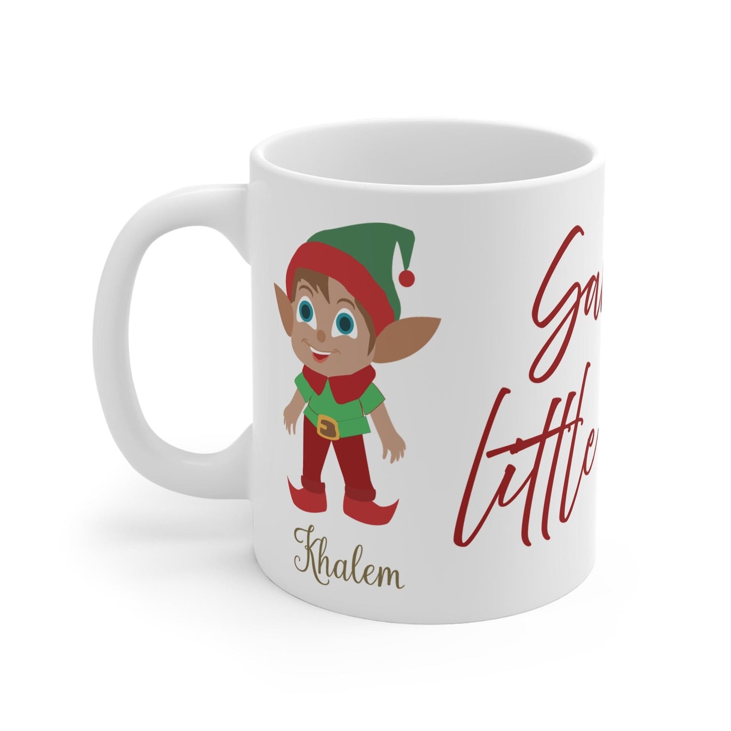 Printify Mug 11oz Mug - Personalised Christmas Elf Santa's Little Elfer