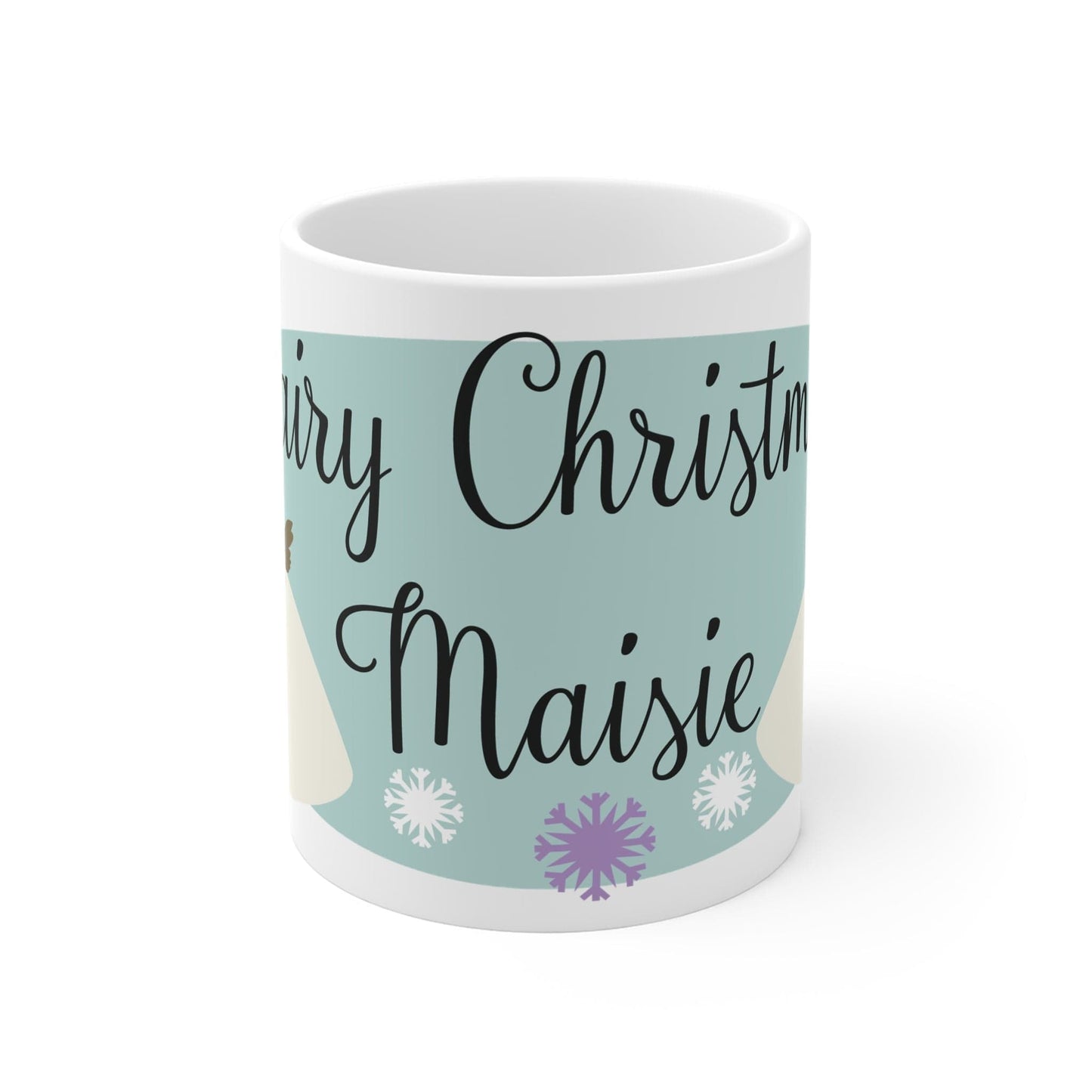 Printify Mug 11oz Mug - Personalised Cute Fairy Christmas White Mug