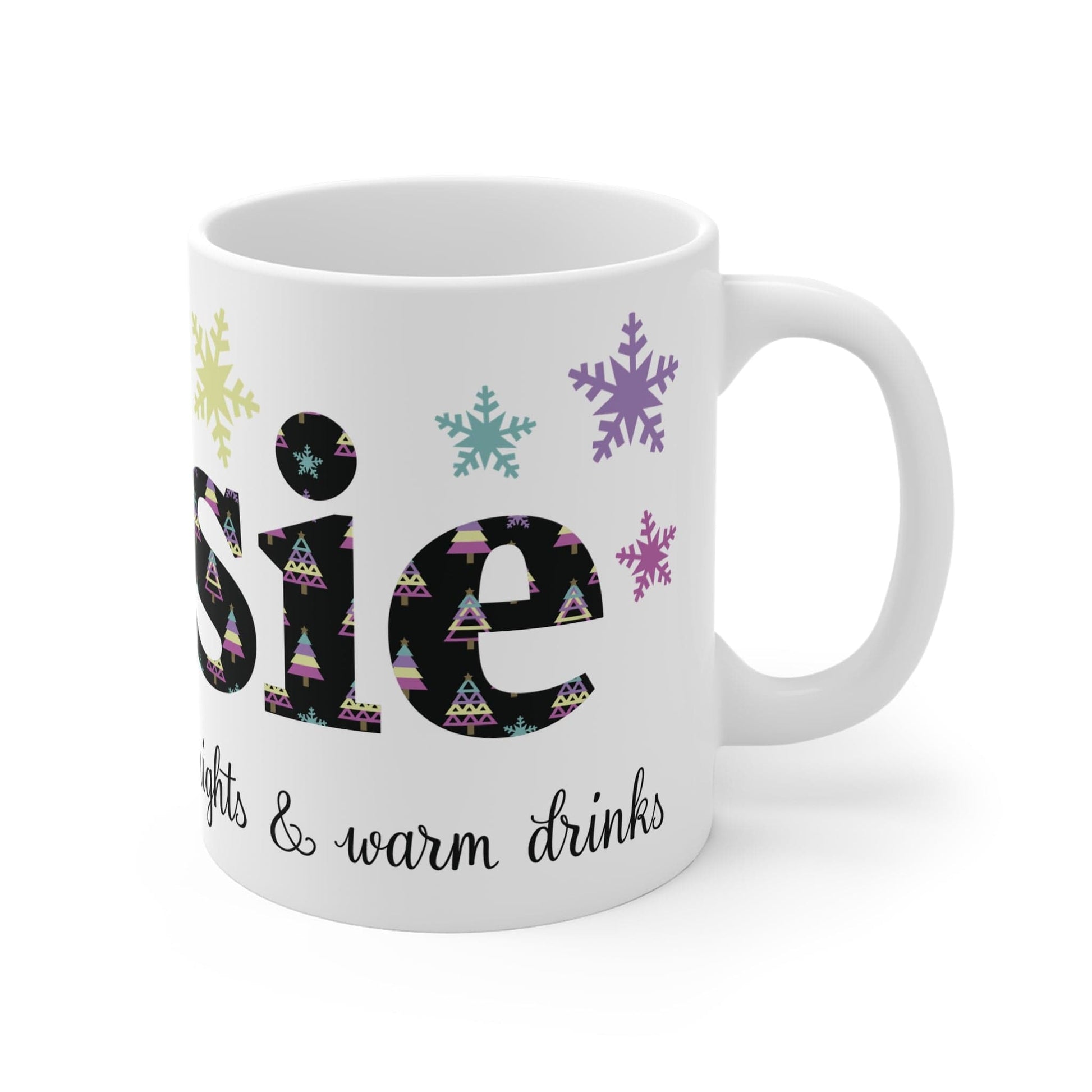 Printify Mug 11oz Mug - Personalised Name Pastel Christmas Print