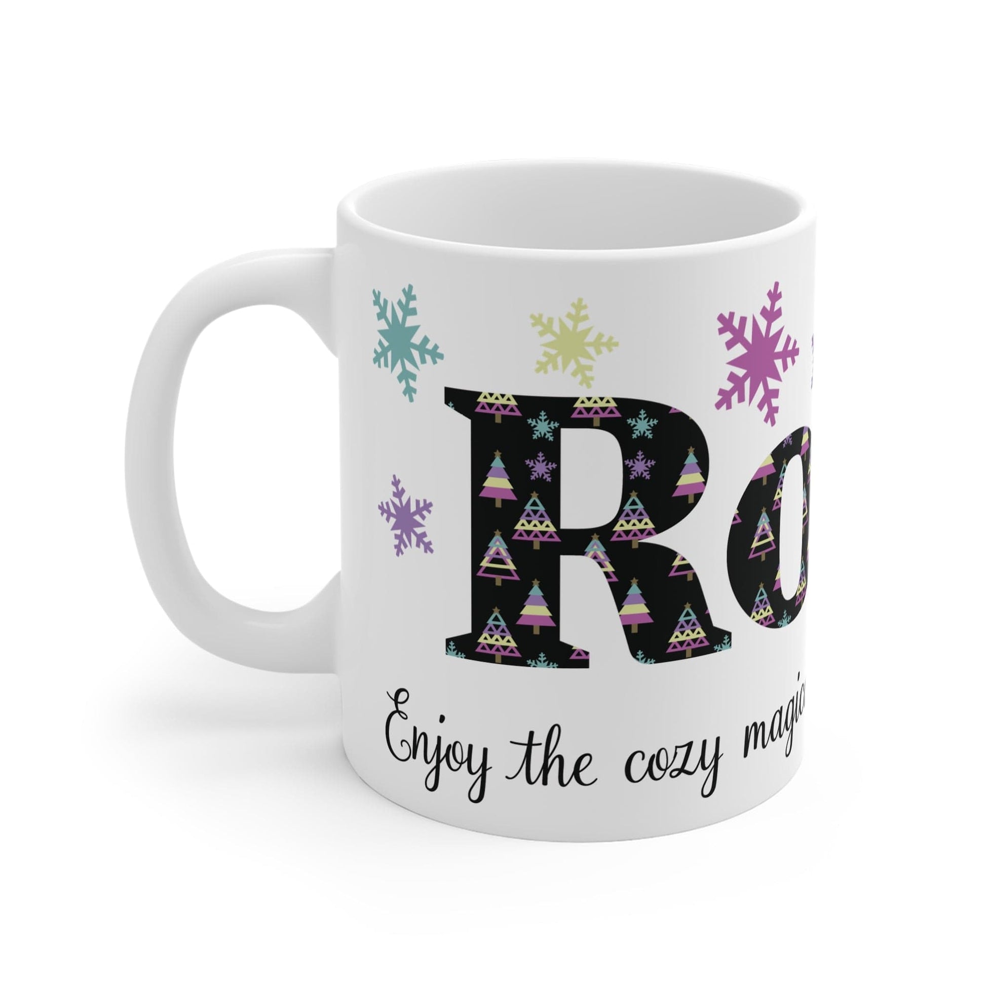 Printify Mug 11oz Mug - Personalised Name Pastel Christmas Print