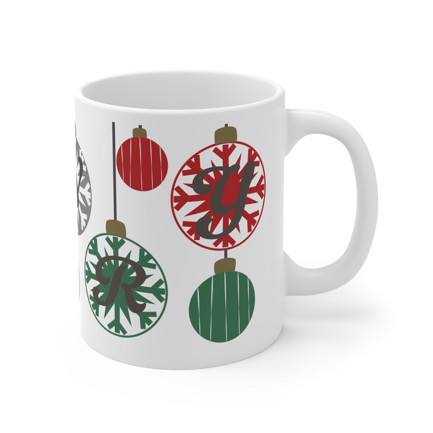 Printify Mug 11oz Personalised Christmas Bauble Name Mug